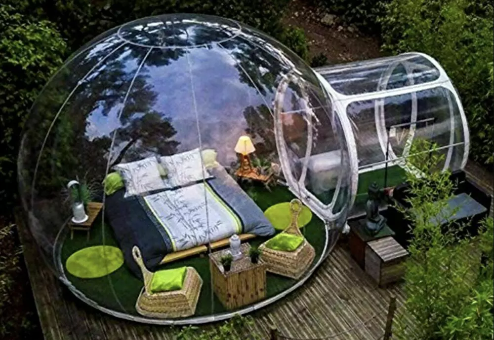 luxurious outdoor single tunnel inflatable bubble tent