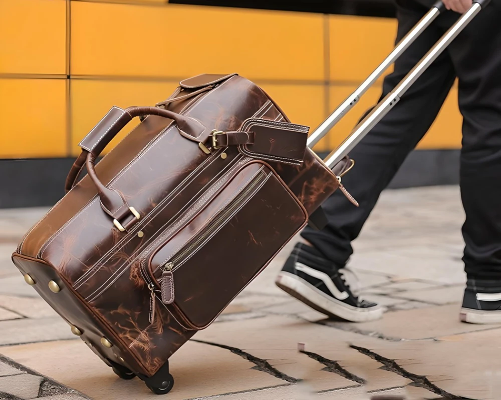 carry on luggage leather